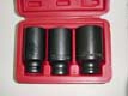 3PC 1/2" DR. THIN WALL HUB 12Pt. DEEP IMPACT SOCKET SET